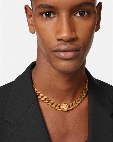 versace medusa necklace men|versace small medusa head necklace.